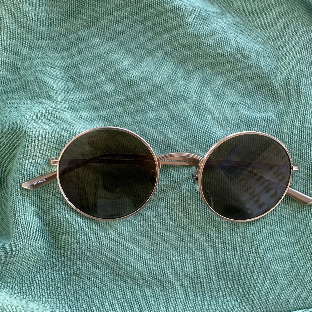 Oliver Peoples Round Sunglasses - Gold and Black
